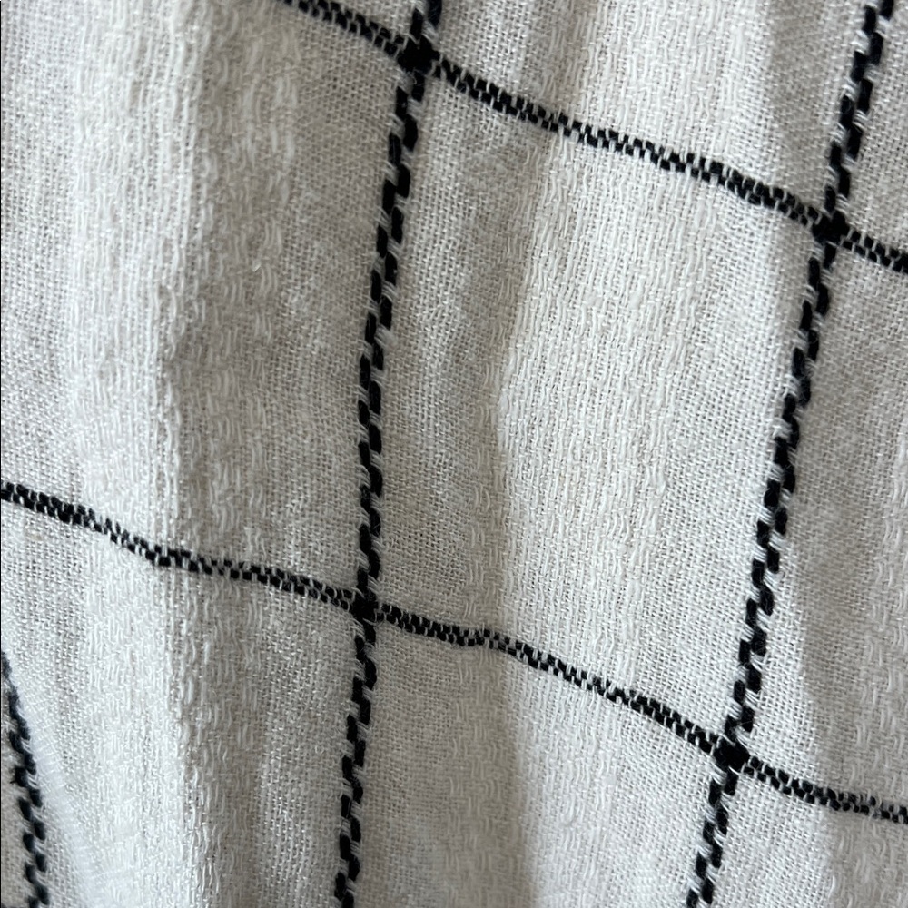 Madewell Cream and Black Windowpane Short-Sleeve Button Shirt - Picture 3 of 3